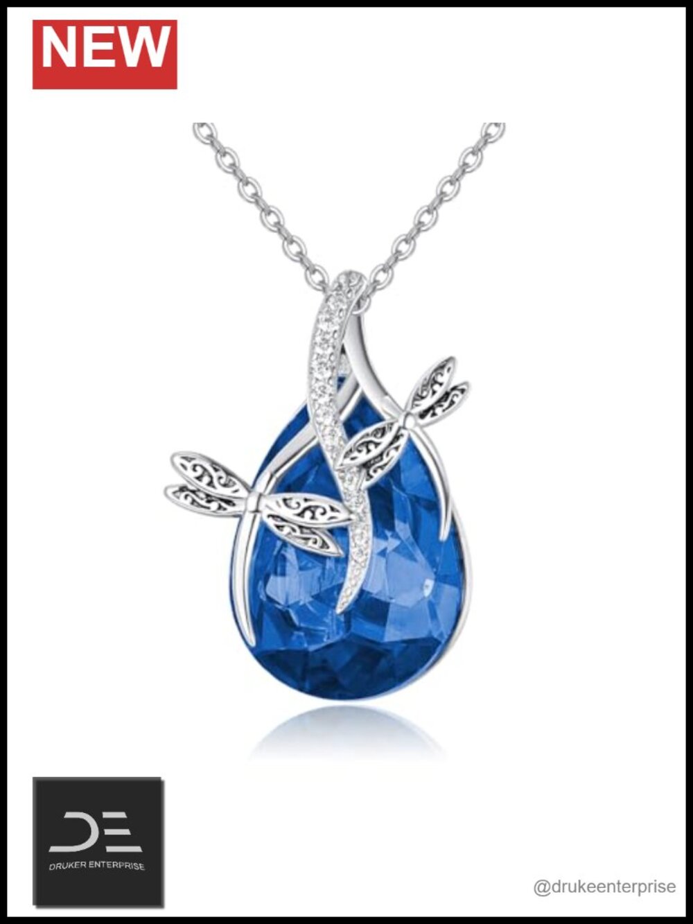 Sterling Silver Dragonfly Pendant Necklace Dainty CZ Women Minimalist Jewelry